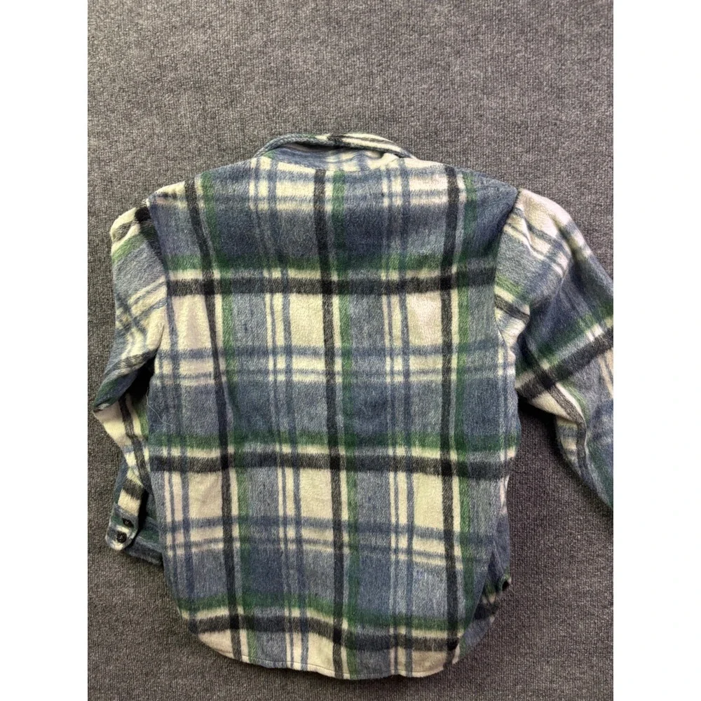 Montgomery‎ Ward CPO Jacket Mens M Blue Green Wool Blend Vintage Shirt Jacket